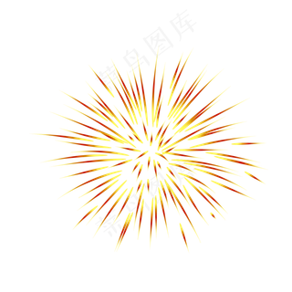 手绘烟花彩色矢量图,免抠元素