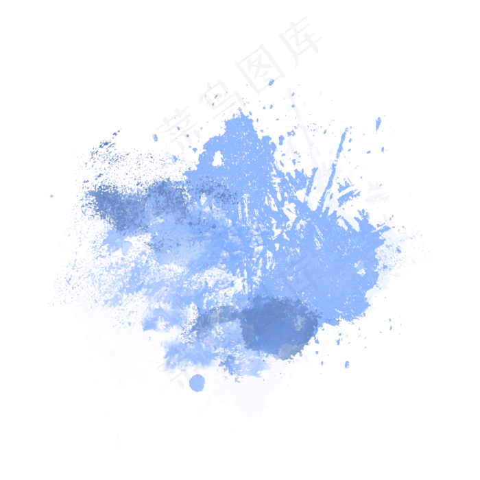 蓝色水墨喷绘png图(2000*2000px 72 dpi )psd模版下载