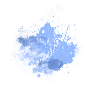 蓝色水墨喷绘png图