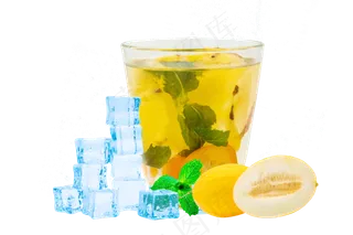 美味冰块水果饮料,免抠元素