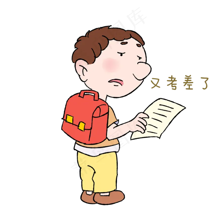 卡通男孩上学表情包(2000X2000(DPI:300))psd模版下载