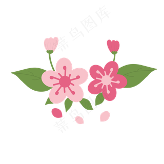 樱花花朵装饰免扣素材