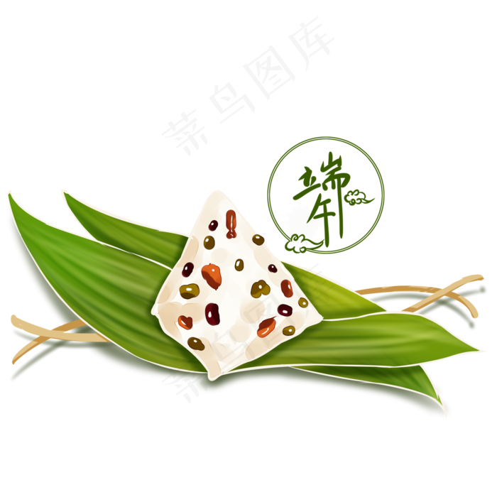 端午节白色美味红豆馅粽子中国风(2000X2000(DPI:300))psd模版下载
