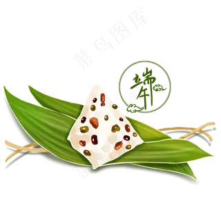 端午节白色美味红豆馅粽子中国风