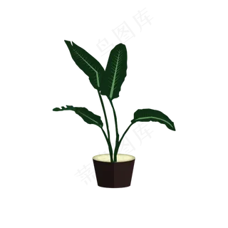 矢量绿色植物盆栽