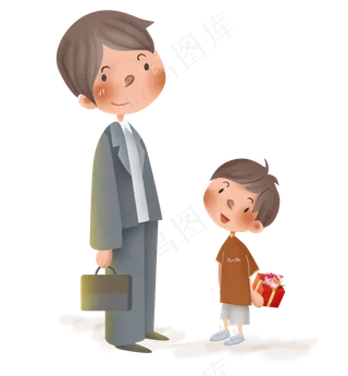 父亲节送礼物的男孩