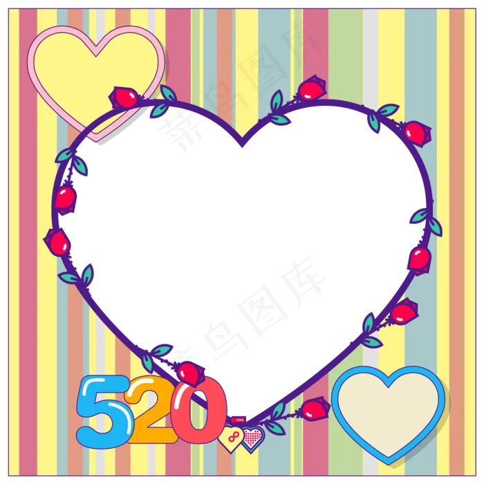 520爱心头像边框(2000*2000px 300 dpi )ai矢量模版下载