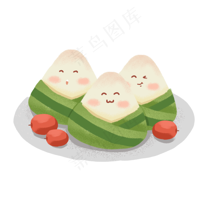 卡通小三只粽子(2000X2000(DPI:300))psd模版下载