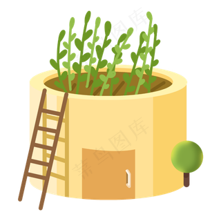 2.5D扁平化花池房子