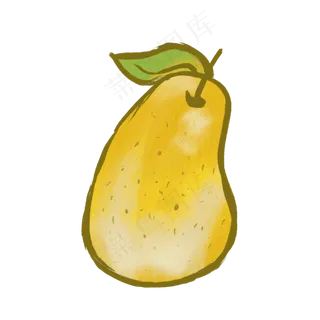 梨卡通手绘水彩素材