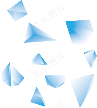 漂浮几何三角立方体,免抠元素