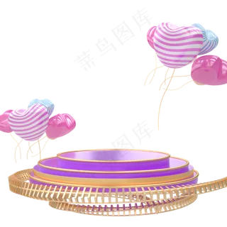 C4D紫色唯美促销舞台