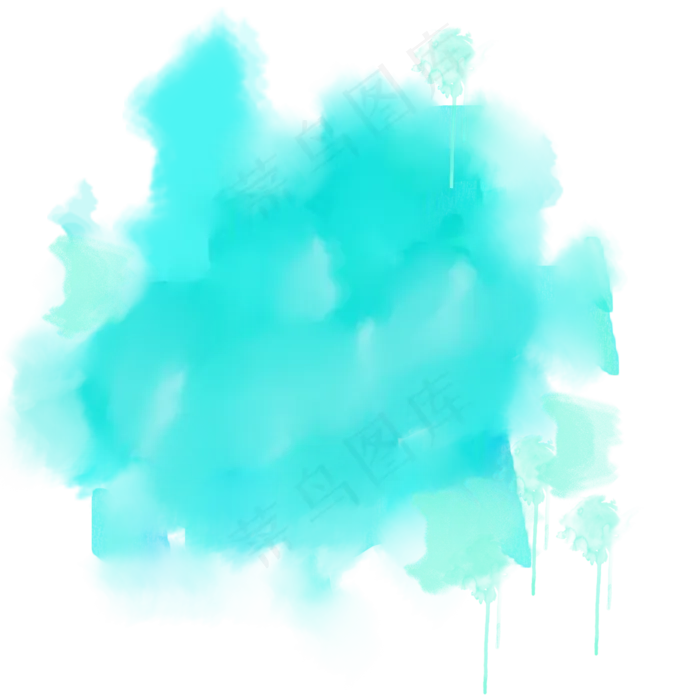 蓝色喷溅墨迹(2000X2000(DPI:300))psd模版下载