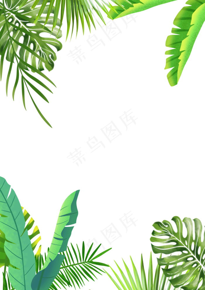 绿色叶子边框(2480X3508)