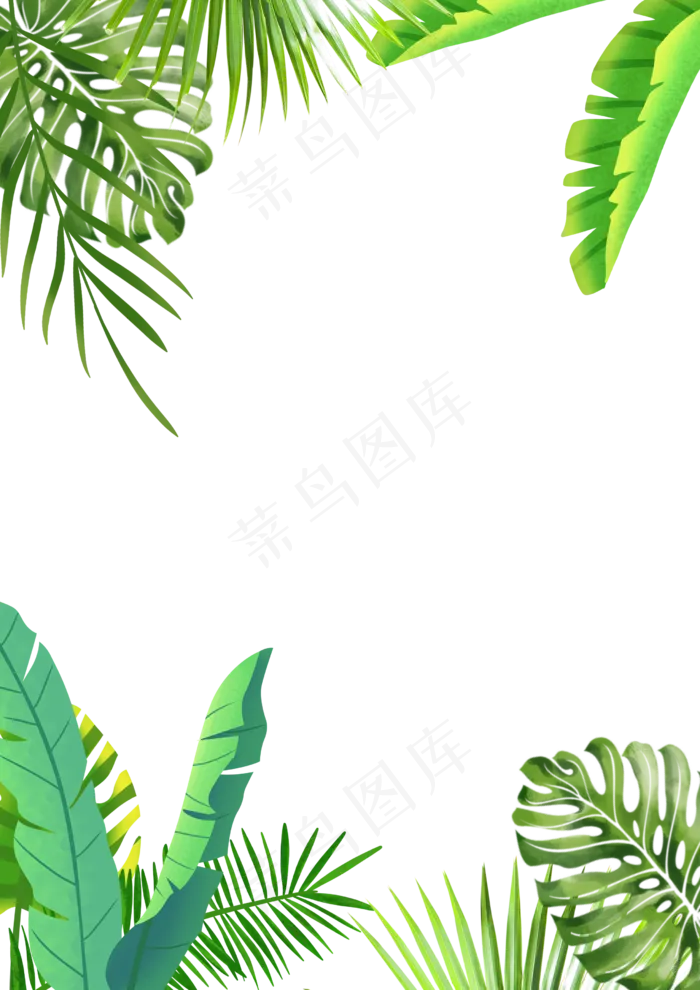 绿色叶子边框(2480X3508)