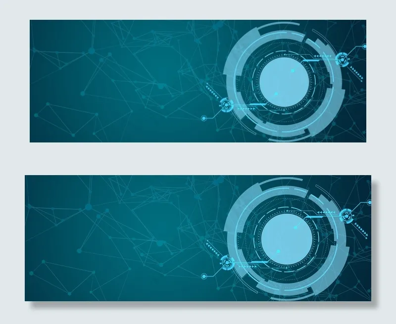 蓝色科技互联网几何渐变banner(1920*700px 	       )psd模版下载