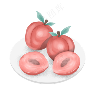 盘子里的红色水蜜桃