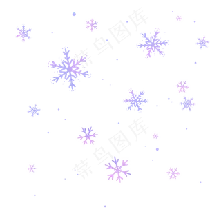 小雪飘雪冬天紫色渐变色雪花