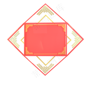 红色中国风电商舞台标题,免抠元素