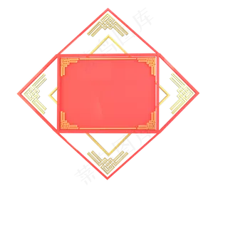 红色中国风电商舞台标题,免抠元素