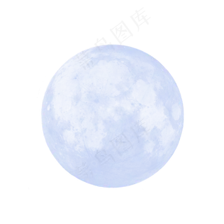蓝色巨大满月美丽png