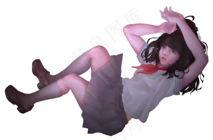 泳池制服女孩(2000X1316(DPI:300))psd模版下载