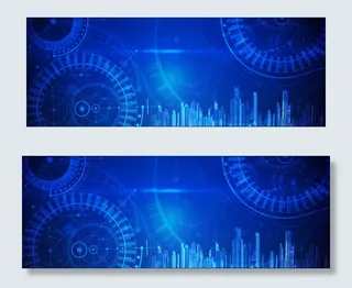 科技感城市建筑商务banner