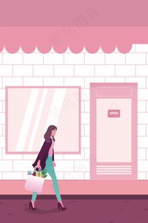 购物狂欢之购物街的女人