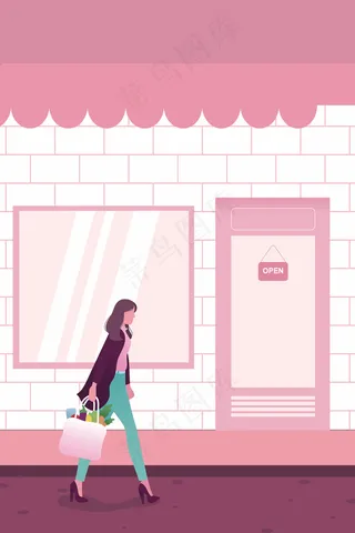 购物狂欢之购物街的女人