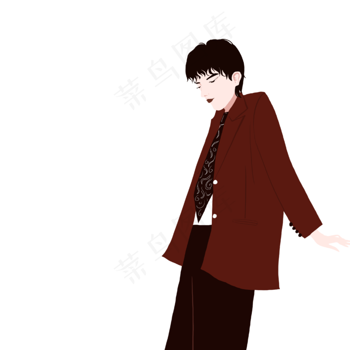 520情侣头像酒红西装男(3937X3937(DPI:500))psd模版下载