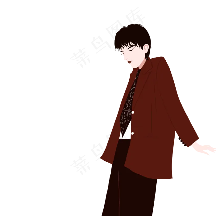 520情侣头像酒红西装男(3937X3937(DPI:500))psd模版下载