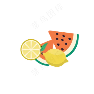 夏日解暑水果简约元素