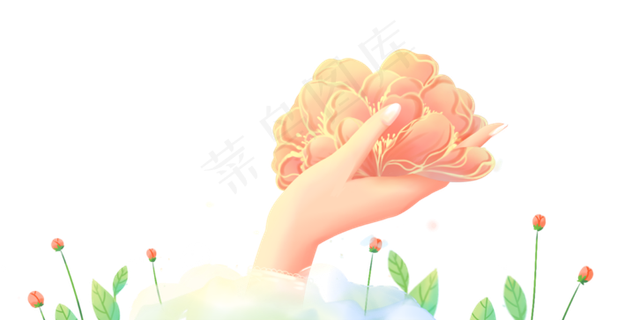 绿色植物红色玫瑰手捧花