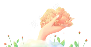 绿色植物红色玫瑰手捧花