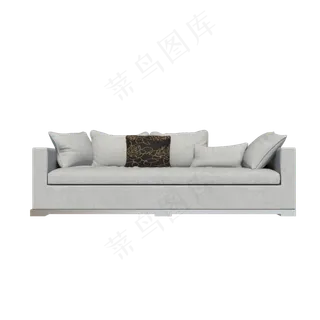 现代灰色的布艺软包沙发,免抠元素