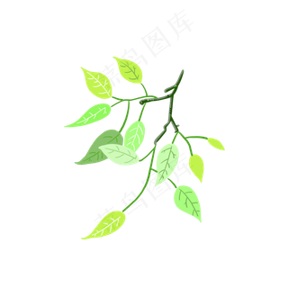 绿色卡通手绘装饰植物