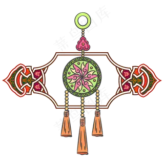 民族捕梦网挂件装饰国潮,免抠元素