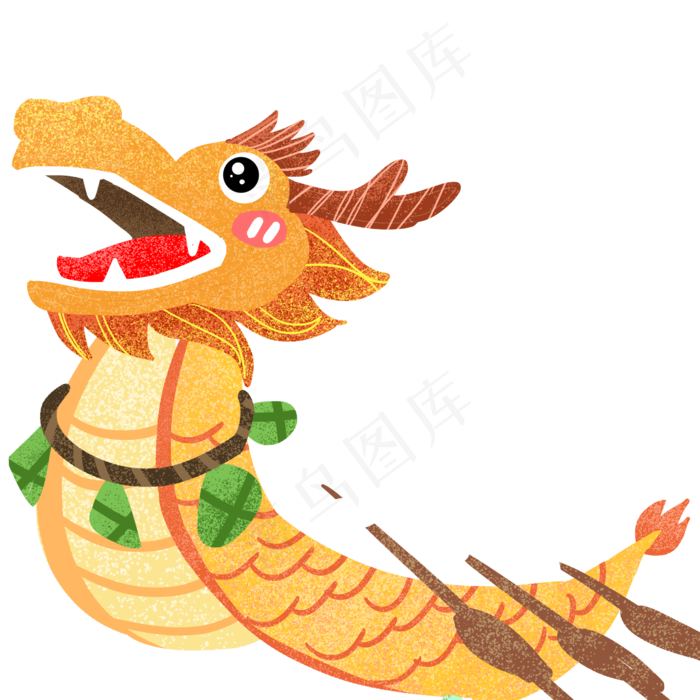 彩色的龙舟免抠图