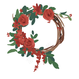 唯美的玫瑰花花环
