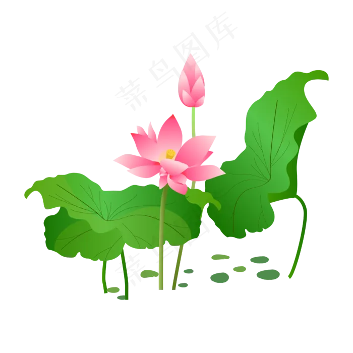 手绘卡通免扣荷花(4167*4167px 300 dpi )ai矢量模版下载