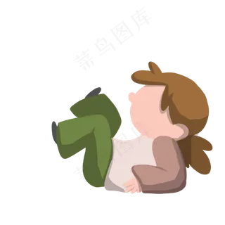 可爱男孩调皮耍懒