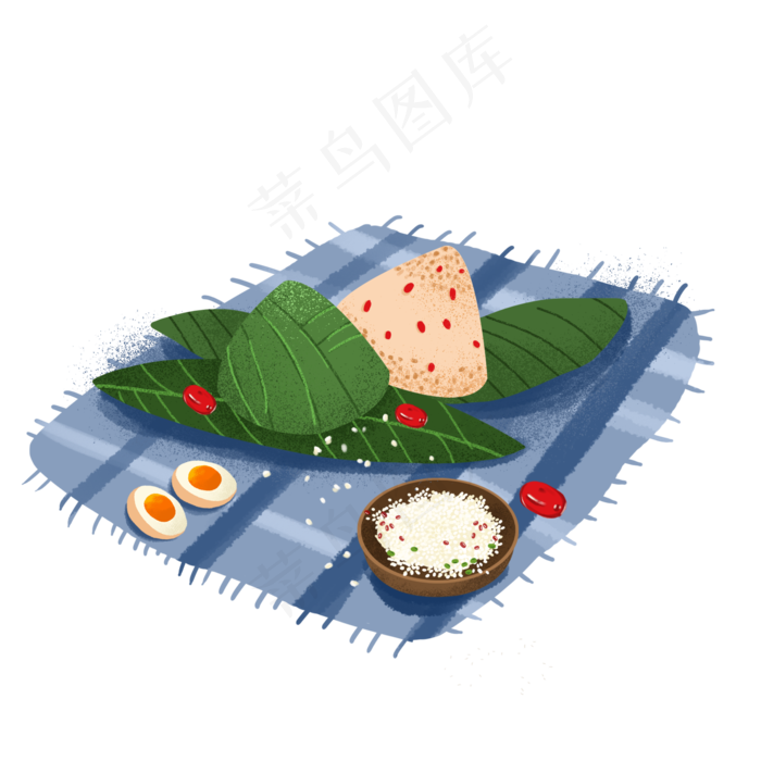 端午节吃粽子食物元素(2000X2000(DPI:300))psd模版下载