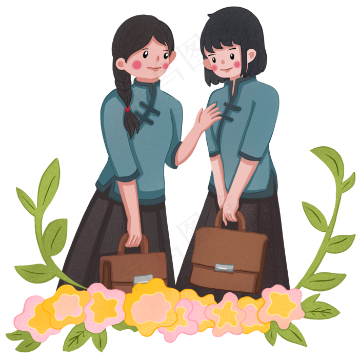 青年节民国青年交谈的青年
