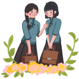 青年节民国青年交谈的青年