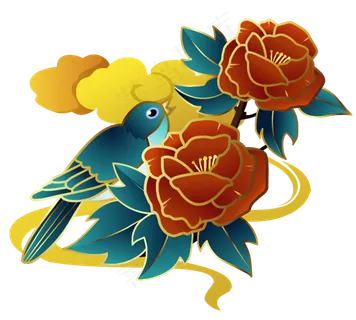 矢量国潮花鸟,免抠元素