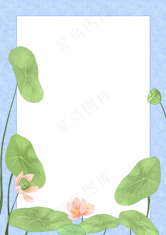 立夏荷花边框(2480X3508(DPI:299))psd模版下载