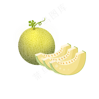 水果装饰图案小片哈密瓜