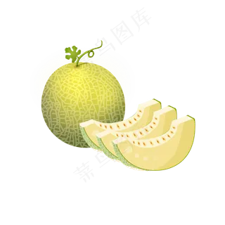 水果装饰图案小片哈密瓜