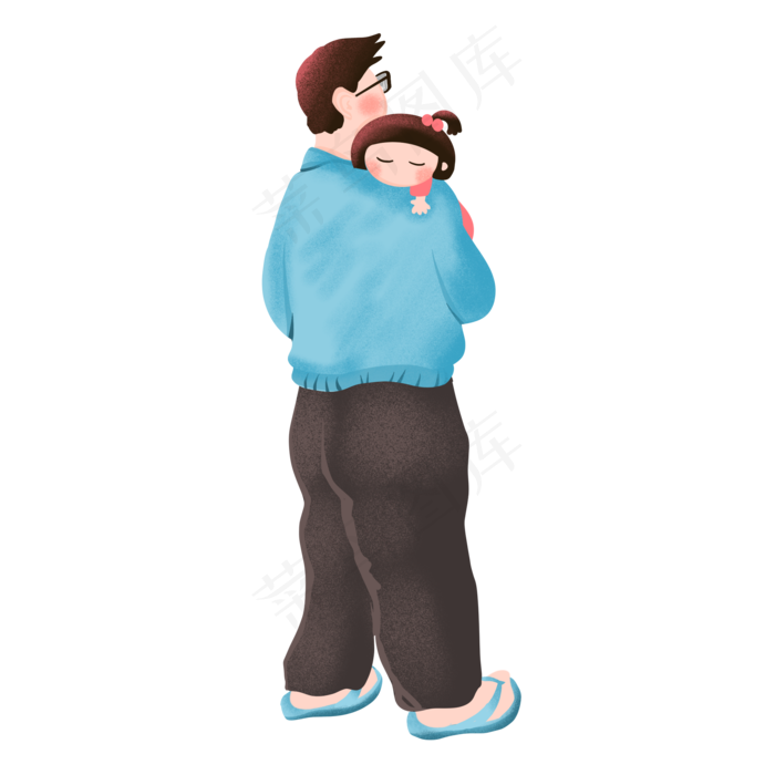 父亲节趴在父亲肩膀睡觉