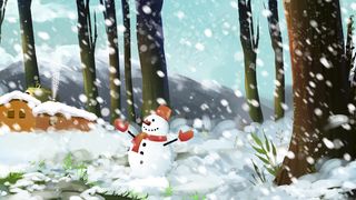 大雪冬景冬天立冬冬至大寒雪人雪花